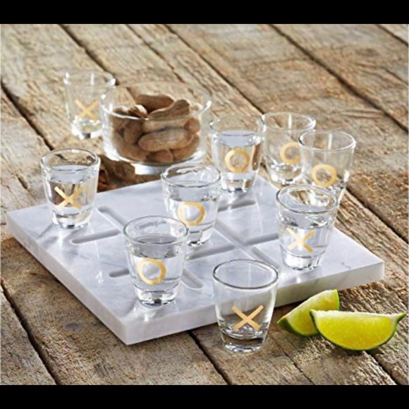 studio mercantile Other - 1 LEFT! Marble Tic Tac Toe Shot Glass Set Game NWT